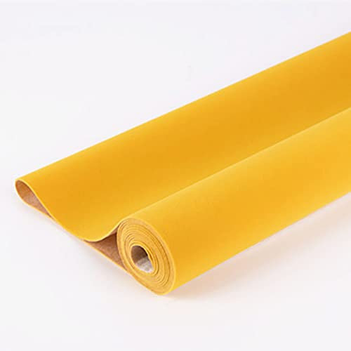 TAAL Selbstklebend Samtstoff Beflockter Stoff 100cmx148cm Für Schubladeneinlagen Schmuckkästchen-Filzeinlage Solide Farbe Filz-Tapete DIY Filzstoff Nähen Kunsthandwerk(Color:20dark Yellow)