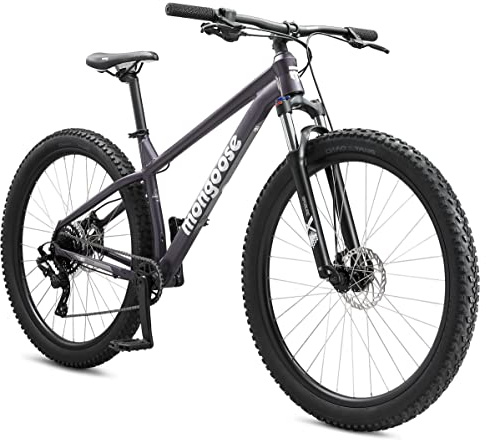 Mongoose Switchback 1 Mountain Bike for Men and Women, 8-Speed Drivetrain with Trigger Shifters, 29-Inch Wheels, 17.5-Inch Frame, Purple