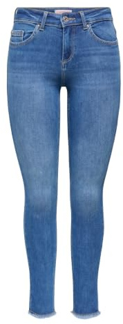 ONLY Damen Jeans ONLBLUSH MID SK ANK RW DNM REA1319 NOOS 15293282,Medium Blue Denim,M / 30L