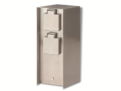 BOLD POWER Orio Smart 10425 - Columna de enchufes (3 enchufes, IP44, hierro cepillado)