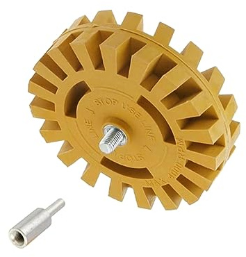 Angoily Pneumatic Eraser Wheel Degumming Wheel for Sticker Removal and Glue Residue Erasing Mountable in Drill Gentle to Finish 10.16 CM Diameter