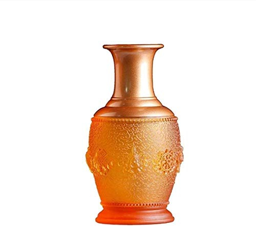 Glasvase für Blumen, Vase, kreative Einfachheit, Vasen, Glas, handgefertigt, Kupfer, geprägt, glückverheißendes Blumenarrangement, getrocknete Blumen, Hydrokultur-Pflanze, Blumenglas (Farbe: 26 x 14