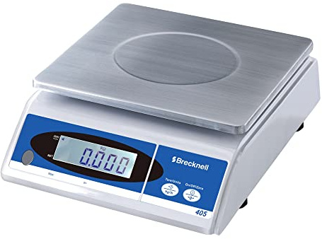 Brecknell 405 LCD Electronic Commercial Kitchen Bench Scales 15kg x 2g (30lb x 0.005lb) for Food Preparation and Portion Control Mains or Battery Powered