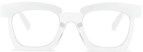 Lanomi Gafas de lectura elegantes para mujer y hombre, rectángulo, plástico, lente transparente, ayuda visual, ayuda a la lectura cuadrada, gafas HD