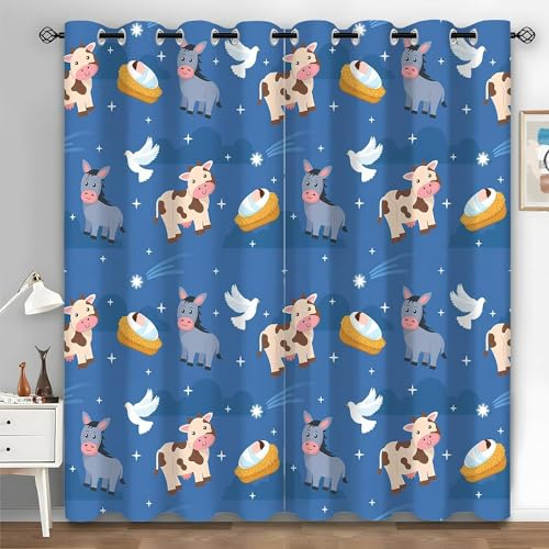 EXSANLIEAY Verdunklungsvorhänge Milchkuh, Vorhang Blickdicht Kind Vorhänge mit öSen 2er Set für Schlafzimmer Kinderzimmer, Deko Gardinen Wohnzimmer - H245 x B140 cm