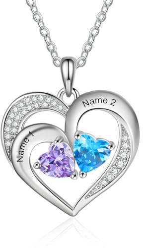 RolaOnly Personalisierte Damen Halskette mit Namen Kette Herz mit Gravur Schmuck für Damen Geschenke für Weihnachten Geburtstag Muttertag