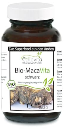 Cellavita – Bio-Maca Vita (180 Kapseln, schwarz)