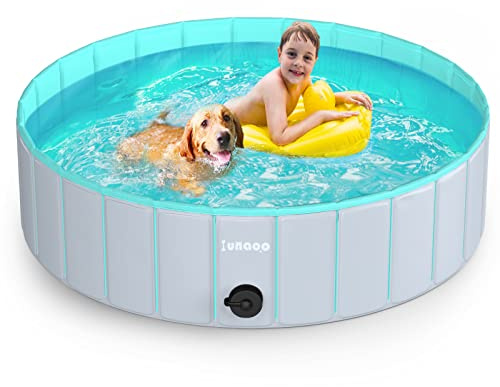 lunaoo Piscine pour Chien Pliable, PVC Chien Piscine Baignoire Bassin, Piscines pour Animaux Extérieur Bassin pour Grands Petits Chiens, Vert Clair, 80 x 20 cm