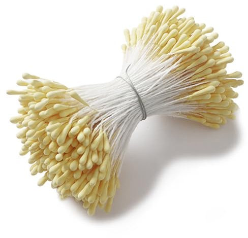 dancepandas Étamine de Fleur, 400 Pcs Double Têtes Fleur Étamine Fleur Artificielle Pistil Cure-Pipes Jaunes Maison Artisanat pour la Fabrication de Fleurs DIY Artificielle