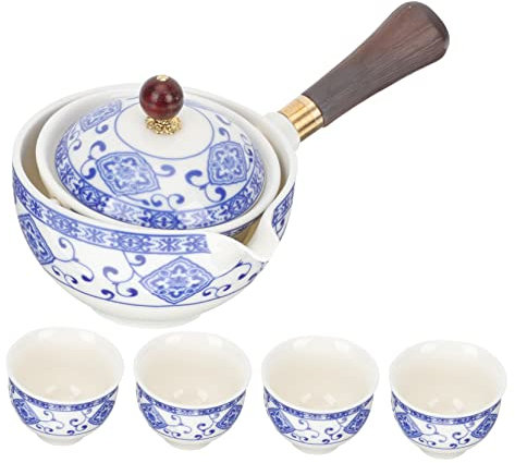 PRETYZOOM Té de Porcelana Azul Tetera de Kungfu Duradera Tazas de Té Hogar para Ceremonias Chinas y Servir Amigos Fiestas Caseras