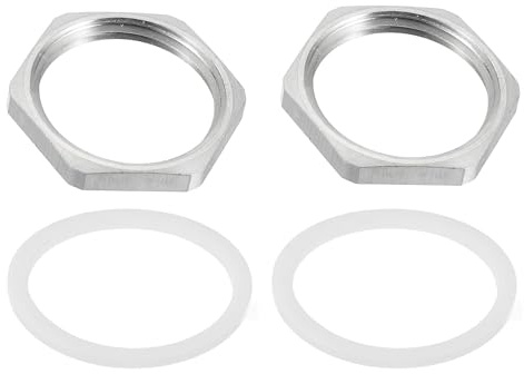 QUARKZMAN 2 piezas Accesorio de Tubería de Fundición Contratuerca Hexagonal con Arandela Acero Inoxidable 304 Contratuerca Hexagonal Roscas Hembra NPT 3/4, Limpiador de Escobillas, 1.18 DE