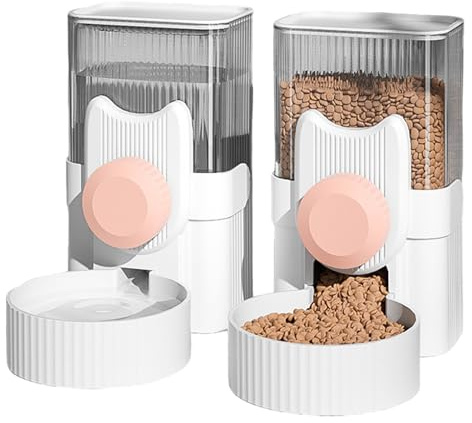 kesurpae Ensemble de 2 distributeurs automatiques d'eau et de Nourriture pour Chats, Accessoires pour furets et Lapins, C