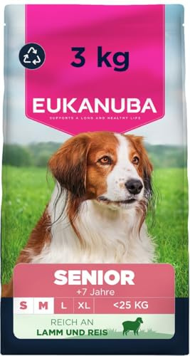 Eukanuba Lamb & Rice - Complete Dry Dog Food - For Senior Small & Medium Breed Dogs 3KG