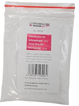 Feiner Schnee für Schneekugel zum Basteln | für Schneekugel Bastelset | Schneekugel selbst gestalten | individuelle Schüttelkugel 40018 (10 g)