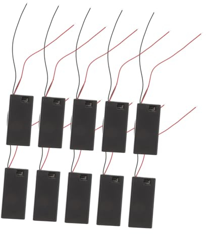 Sewroro 10pièces Boîtier De Pile avec Couvercle Et Vis Lot de Câblage Inclus Prêt à Emploi pour DIY Et Éclairages LED