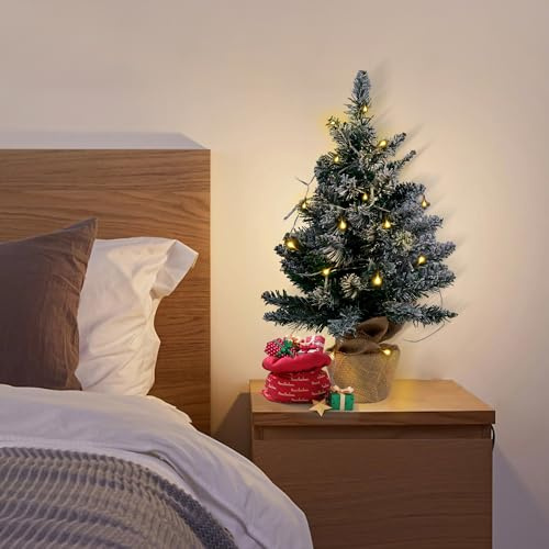 Srvillg Tabletop Christmas Tree, 50cm Artificial Mini Christmas Trees, Small Xmas Tree with Ornament for Home Office Xmas Decoration (50cm)