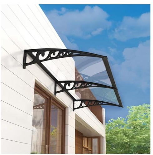 GZDXBF Marquise Solaire Abri Banne, Auvent De Porte D'entrée avec Support en Aluminium, Toit Abri Protection, Couverture Transparente pour Patio, Balcon, Porche(24x24in(60x60cm))