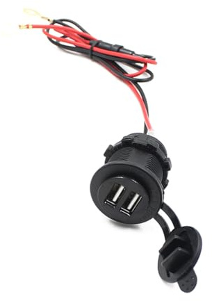 Adaptateur Allume-Cigare 12v avec Câble 60cm et Double USB Noir | Voiture et Moto, Plastique Caoutchouc, Format Compact Portable, Compatible Tablette et Téléphone