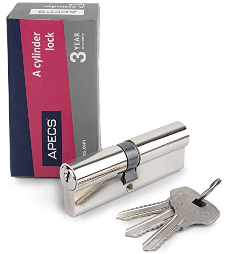 APECS Euro Plus Half Cylinder Lock Cylinder Profile Cylinder Door Lock Security Lock 40 (30/10) mm for Doors Garage Doors with 3 Keys Model EC-40