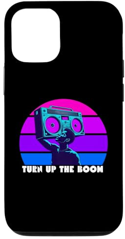 Boombox Retro 80's Boombox, Cassette de Musique rétro Turn Up The Boon Coque pour iPhone 12/12 Pro