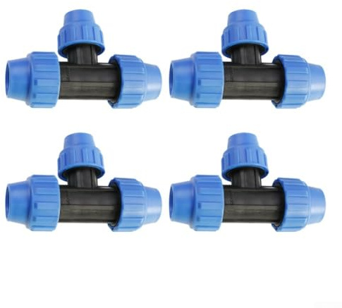 Besttoolifes Raccordo a T riduttore in polietilene, raccordo in plastica per tubi dell'acqua per irrigazione e idraulica da giardino, 25 mm x 20 mm x 25 mm, resistente alla pressione di 16 bar (25 x