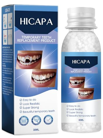 HICAPA Temporary Tooth Repair Kit for Missing & Broken Teeth - Food Grade Silicone Filler, Temporary Tooth Filling - DIY Tooth Repair - 30g