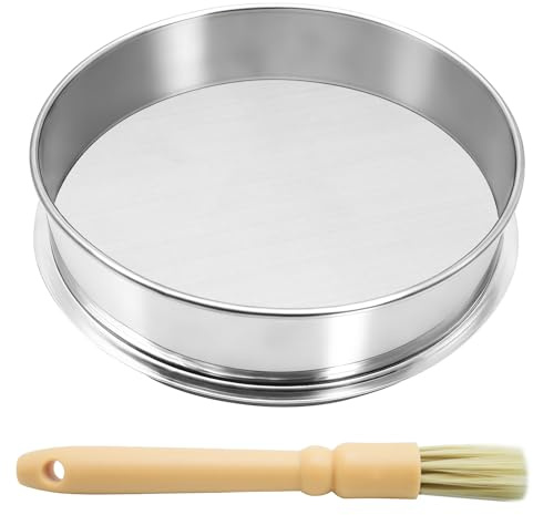 Piuluvor® Mehlsieb Edelstahl, 120 Mesh Kräuterpollensieb Sieb Mehl 20cm | Küchensieb Fein Passiersieb Edelstahl mit Reinigungsbürste für Küche Mehl Reis Nudeln Puderzucker