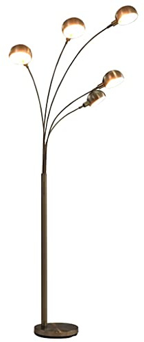 Generico Lampada da Terra 200 cm 5 Bulbi E14 Argento,Lampade