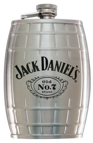 Jack Daniels Licensed Barware 8495 Swing Cartouche Flask, Stainless-Steel, Silver
