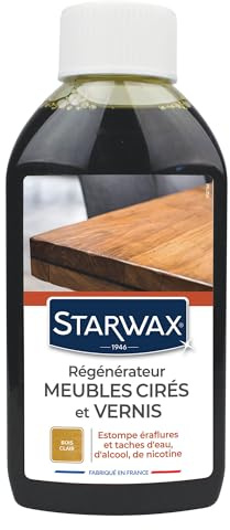 STARWAX Régénérateur pour meubles cirés et vernis 250ml bois clair | Nettoie et ravive l'éclat des meubles, élimine taches d'eau d'alcool et de nicotine, estompe les éraflures superficielles
