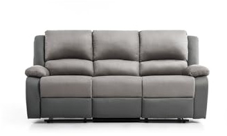 UsineStreet - Divano relax in microfibra, 3 posti, colore: Grigio