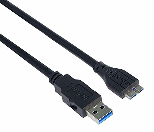 Premium Cord Câble de Connexion USB 3.0 USB A vers Micro USB B 5 m, CU, AWG 28, 2 blindés, M/UL Noir