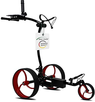tour-made RT-610S Chariot de Golf électrique I Frein de Descente I Nombreux Accessoires I Batterie au Lithium 27-36 Trous I Chariot 3 Roues Pliable I Qualité Allemande