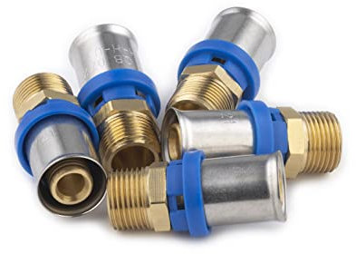 Raccord Multicouche à Sertir Multi profils TH-H-U diamètre Ø16 mm - à visser Mâle 12x17 (3/8) sachet de 5 raccords - Norme NF 545 pour réseau d'eau potable et chauffage NOYON & THIEBAULT