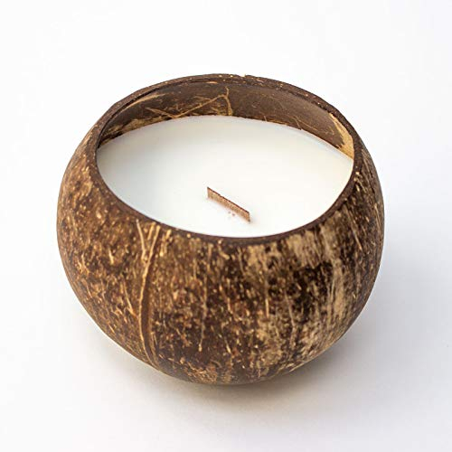 Vela de cuenco de coco – aroma de coco tostado, cera de soja, vertida a mano, 100% biodegradable