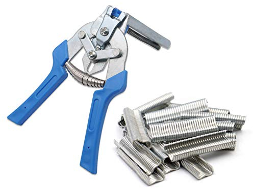 Svauoumu Pinza Per Anelli Per Unghie di Tipo M,Multifunzionale Pinza Per Anelli con 600 Chiodi M, Utensile Manuale Per la Manutenzione e la Riparazione di Recinti di Gabbie Per Polli e Uccelli (Blu)