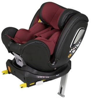 Casualplay Silla de coche bebe giratoria Norai Isize con isofix y pata de apoyo, grupo 0 1 2 de 0 a 4 años o de 40 a 105 cm y dispositivo lateral activo ASP, rojo