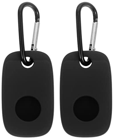 UKCOCO Tile Pro Keyring 2Pcs Black: Tile Pro Holder Protective Case - Silicone Scratch Resistant Cover with Carabiner Applicable to Tile Mate Pro