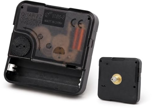 Geräuschloses Quarz Uhrwerk für Wanduhr: DIY Ersatzuhrwerk mit 12mm Achslänge & 5mm Gewindelänge - Schleichende Sekunde Uhrwerk Mechanismus Batteriebetrieben für Uhrenreparatur (Ohne Zeiger)