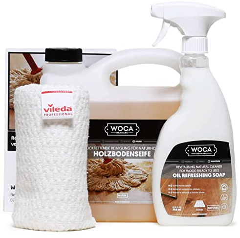 WOCA Pflegeset Starter (Holzbodenseife, Bodentuch, Ölrefresher)