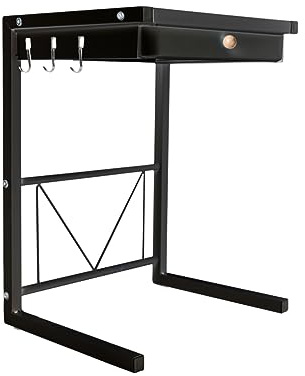 Hershii Friggitrice ad Aria Mensole Cucina Organizzatore Ripiani Scaffale da Cucina per la Dispensa e l'armadio (47x28x36cm with drawer, Black)