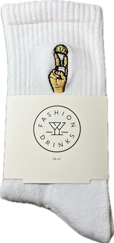 Fashion Drinks Crew Socks Damen & Herren aus Bio Baumwolle im Tequila Design (42-46)