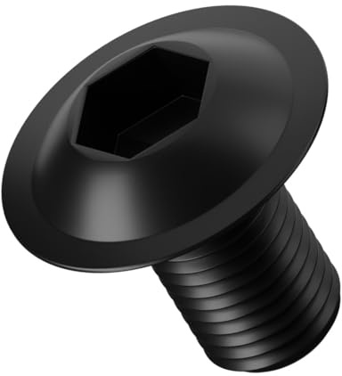 Viti a testa bombata flangiata M8 (8 mm x 12 mm) in zinco nero 10.9 (confezione da 20)