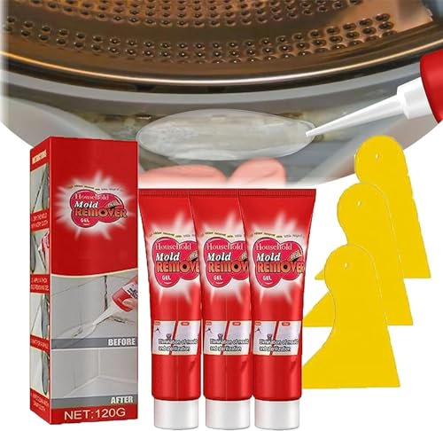 Flinzor 2024 Lot de 3 dissolvants de moisissures, gel de nettoyage pour carrelage mural, joint d'étanchéité