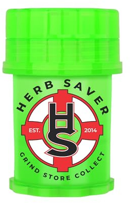 Large HerbSaver Grinder- Medical Grade Plastic Grinder with Razor Sharp Teeth, Pocket-Sized, Durable & Portable - Ideal for Grinding Herbs and Spices (Green)