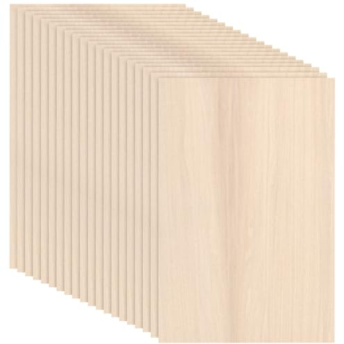 LEXININ 20 láminas de madera contrachapada de 2 mm, tablero de madera fina de 300 x 200 mm para manualidades