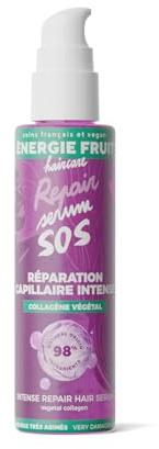 ENERGIE FRUIT | Sérum SOS Réparation Intense Sans Rinçage| Cheveux Très Abîmés | Collagène Végétal | 75ML