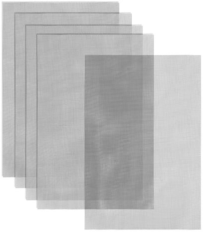 NQEUEPN 5 Pezzi di Tappetini in Rete per Fori per Vasi da Fiori, Rete in Polietilene per il Fondo del Vaso da Fiori 30x20 cm Rete Quadrata per Bonsai Rete di Drenaggio per Giardino in Vaso (Grigio)