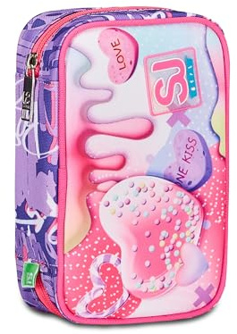 SJ Gang STYLE JAM GANG Astuccio Scuola Speed Case, Rosa, Sphere Full Girl, Portapenne Mono Scomparto Con Plance Amovibili e Penne, Matite, Colori, Accessori Zaino, Elementari, Medie, Bambino