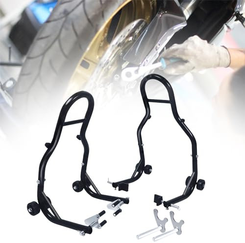 YARDIN Cavalletto di montaggio per moto, anteriore e posteriore, per moto, 2 pezzi